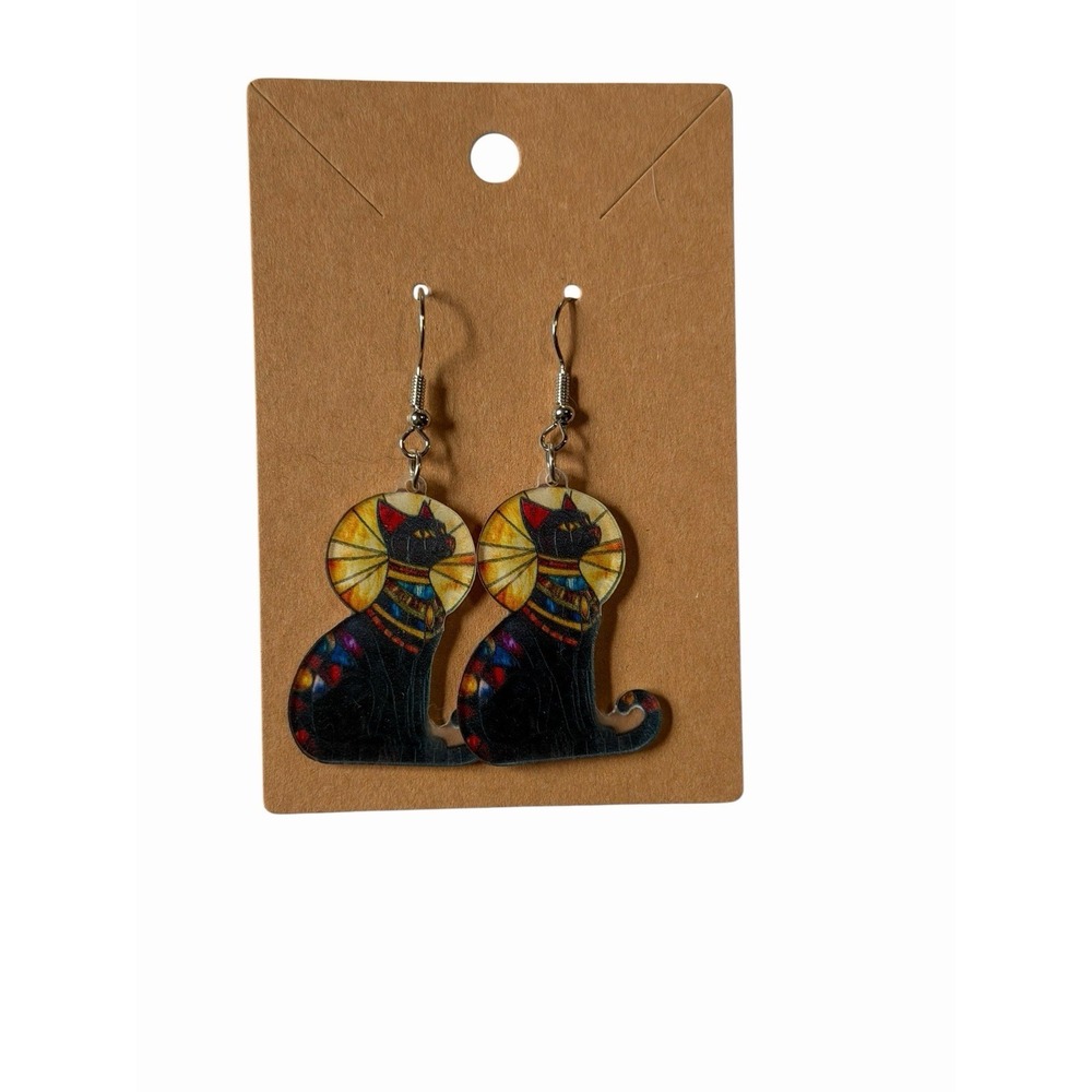 New Novelty Fashion Earrings  black cat acrylic